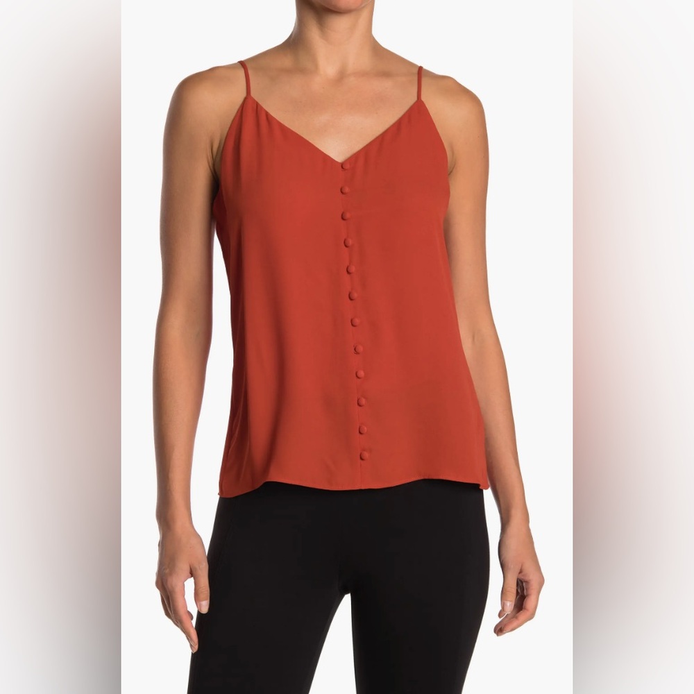 Calvin Klein Spicy Orange Solid V-Neck Camisole